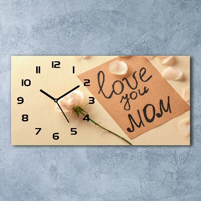 Glazen wandklok rechthoekig Moederdag