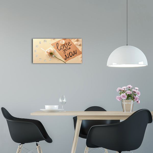 Glazen wandklok rechthoekig Moederdag