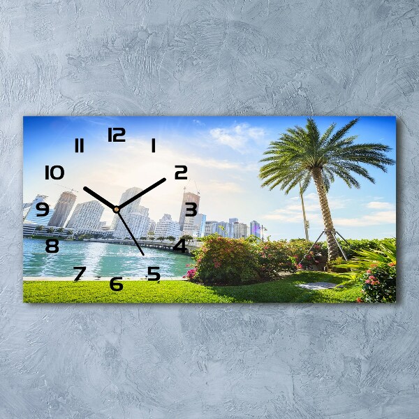 Glazen wandklok rechthoekig Miami, VS