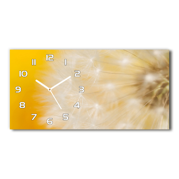 Glazen wandklok rechthoekig Paardebloem