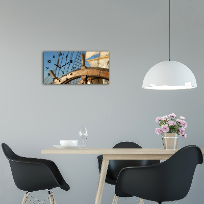 Glazen klok horizontaal Het roer van een jacht