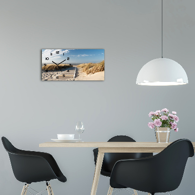 Glazen klok horizontaal Strandpad