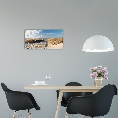 Glazen klok horizontaal Strandpad