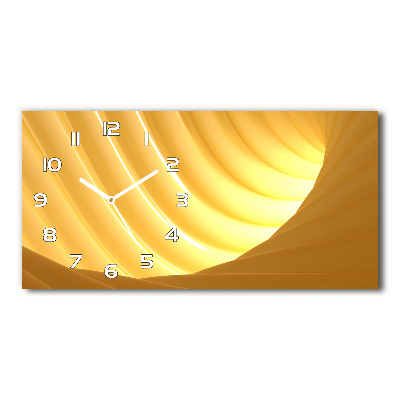 Langwerpige wandklok van glas Abstracte wervel