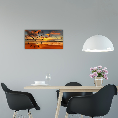 Glazen klok horizontaal Zonsondergangstrand