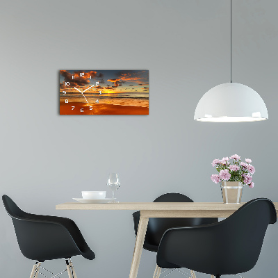 Glazen klok horizontaal Zonsondergangstrand