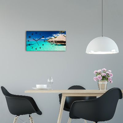 Glazen klok horizontaal Bungalows boven het water