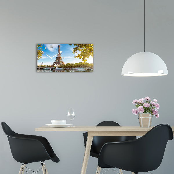 Glazen klok horizontaal Eiffeltoren Parijs
