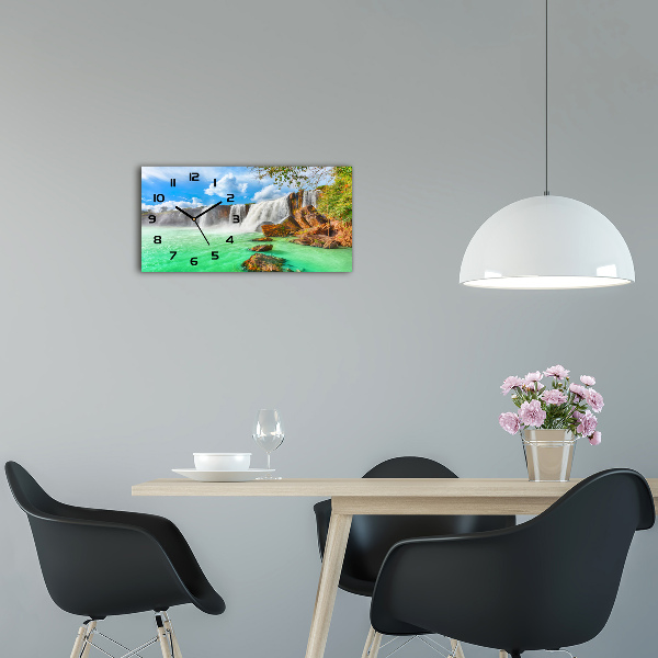 Glazen wandklok rechthoekig Cascade