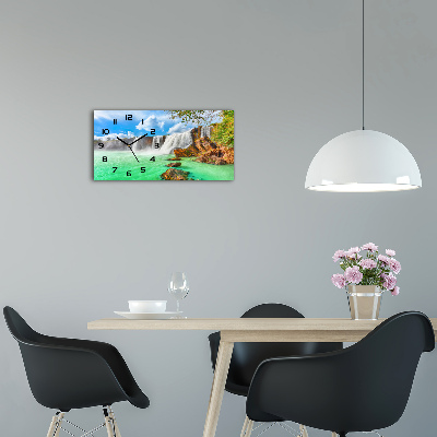 Glazen wandklok rechthoekig Cascade