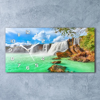 Glazen wandklok rechthoekig Cascade