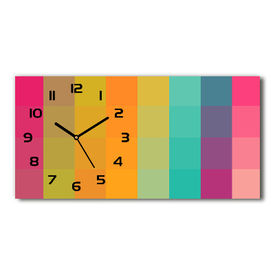 Glazen klok horizontaal Kleurrijke vierkanten