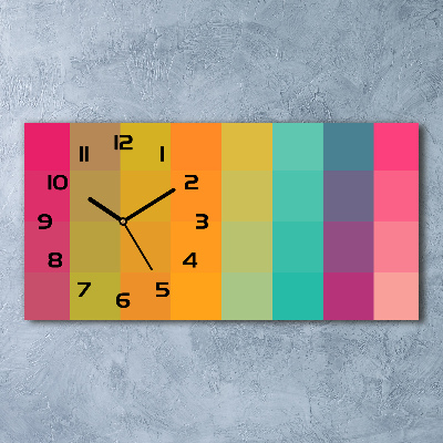 Glazen klok horizontaal Kleurrijke vierkanten