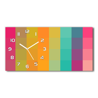 Glazen klok horizontaal Kleurrijke vierkanten