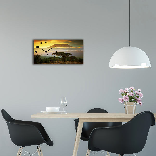 Glazen klok horizontaal Kilimanjaro Kenia