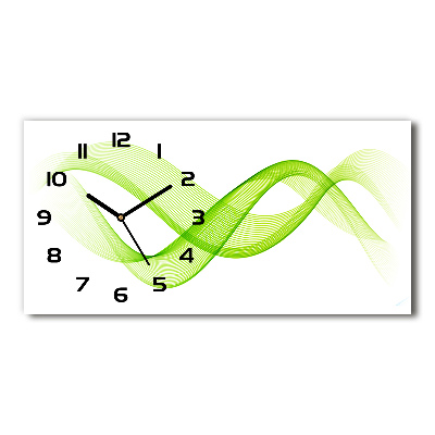 Langwerpige wandklok van glas Kleurrijke golven