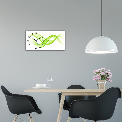 Langwerpige wandklok van glas Kleurrijke golven