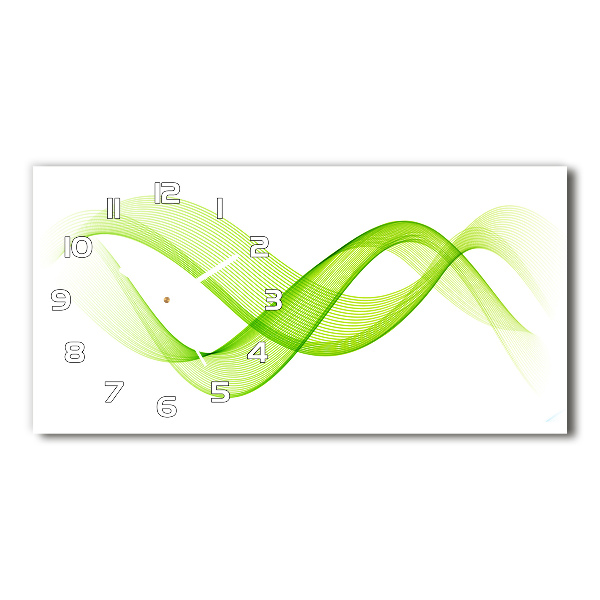 Langwerpige wandklok van glas Kleurrijke golven