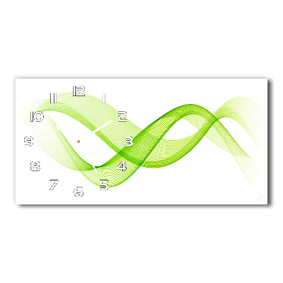 Langwerpige wandklok van glas Kleurrijke golven