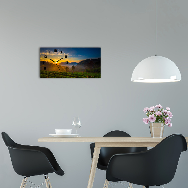 Glazen klok horizontaal theeplantage
