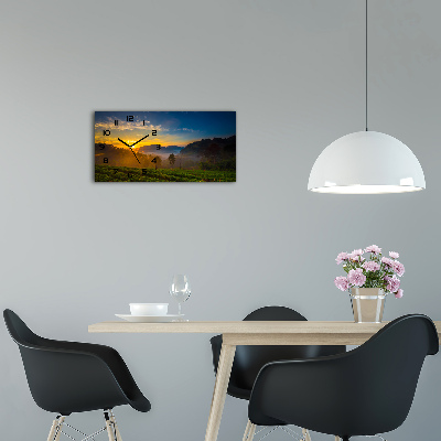 Glazen klok horizontaal theeplantage
