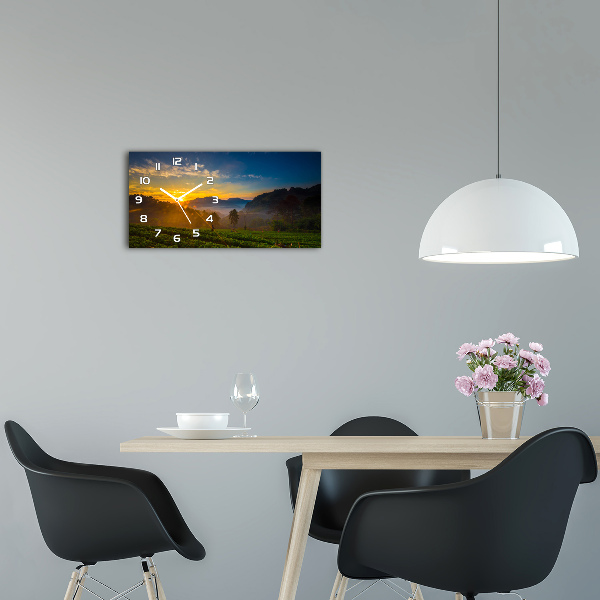 Glazen klok horizontaal theeplantage