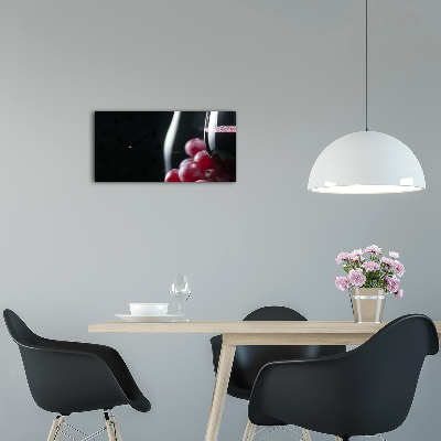 Glazen klok horizontaal Druiven en wijn