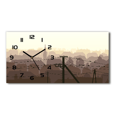 Glazen klok horizontaal Stroomleiding van de stad