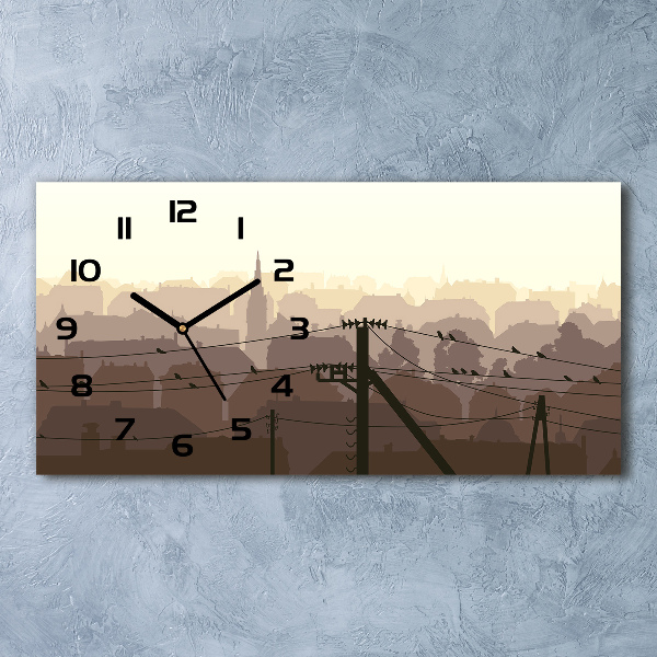 Glazen klok horizontaal Stroomleiding van de stad