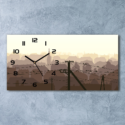 Glazen klok horizontaal Stroomleiding van de stad