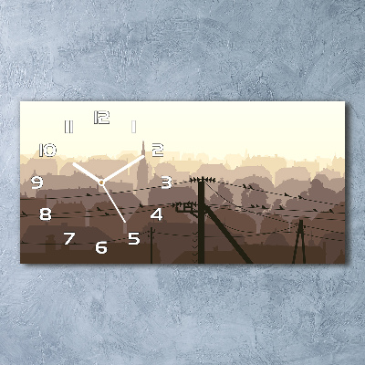 Glazen klok horizontaal Stroomleiding van de stad