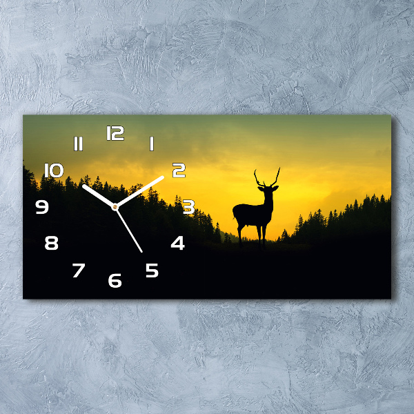 Glazen wandklok rechthoekig Hert