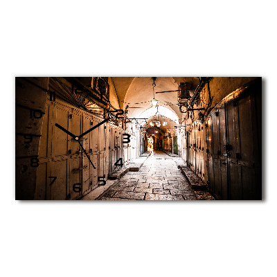 Glazen wandklok rechthoekig Jeruzalem