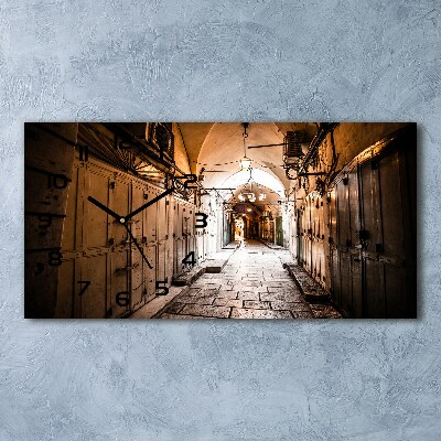Glazen wandklok rechthoekig Jeruzalem