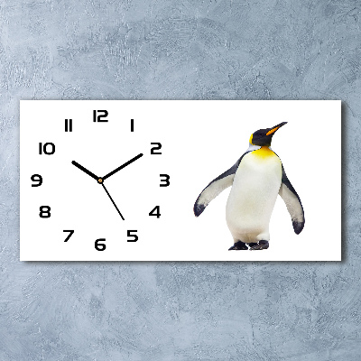 Glazen wandklok rechthoekig Pinguïn