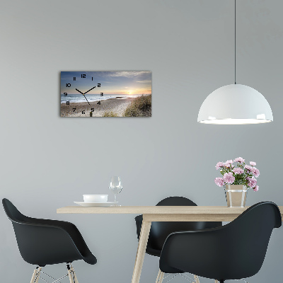 Glazen klok horizontaal Zonsondergang en duinen