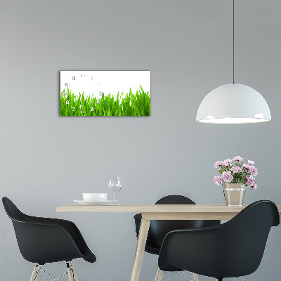 Glazen wandklok rechthoekig Gras