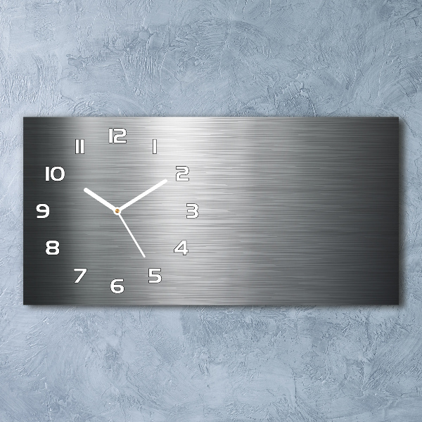 Langwerpige wandklok van glas Metalen achtergrond