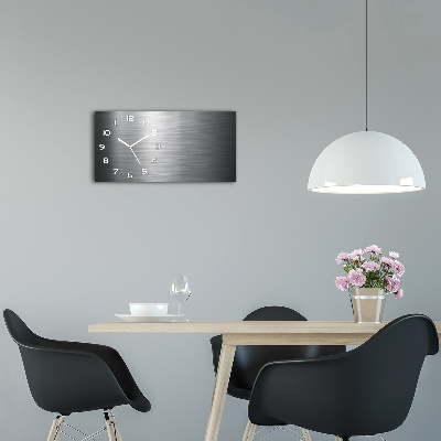 Langwerpige wandklok van glas Metalen achtergrond