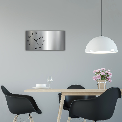 Langwerpige wandklok van glas Metalen achtergrond