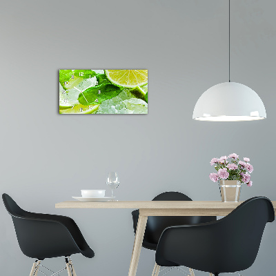 Glazen klok horizontaal Limoen met ijs