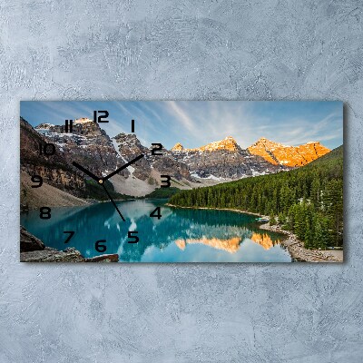 Glazen klok horizontaal Meer in de bergen