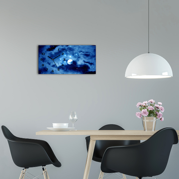 Glazen klok horizontaal Volle maan