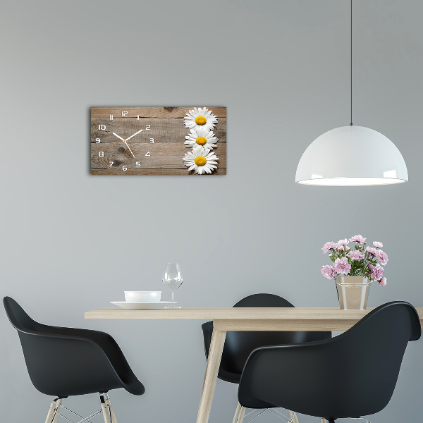 Glazen klok horizontaal Madeliefjeshout