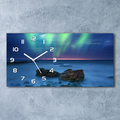Langwerpige wandklok van glas Noorderlicht