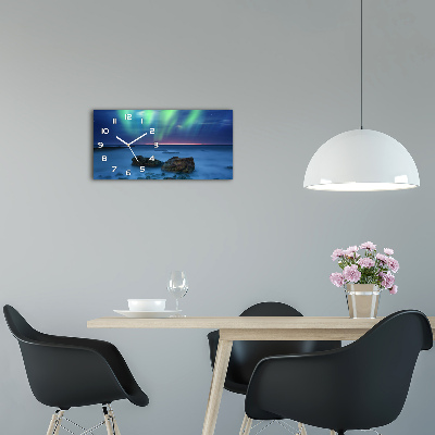 Langwerpige wandklok van glas Noorderlicht