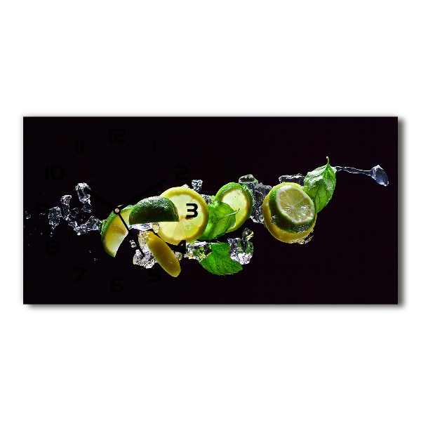 Glazen wandklok rechthoekig Mojito
