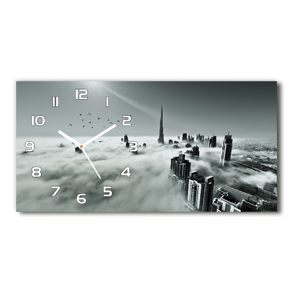 Glazen klok horizontaal Mist boven Dubai