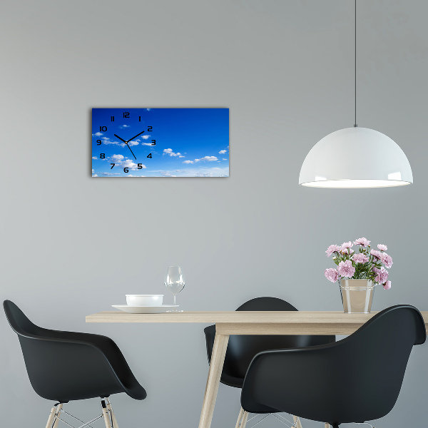 Glazen klok horizontaal Wolken aan de hemel