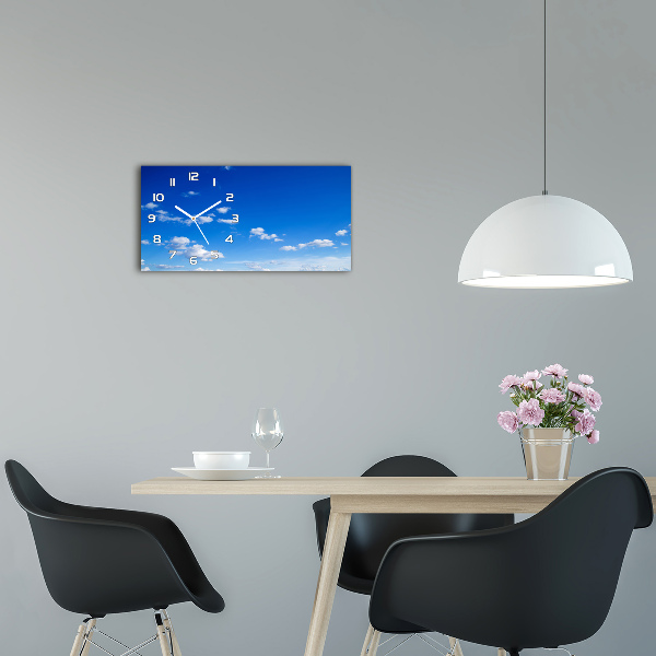 Glazen klok horizontaal Wolken aan de hemel